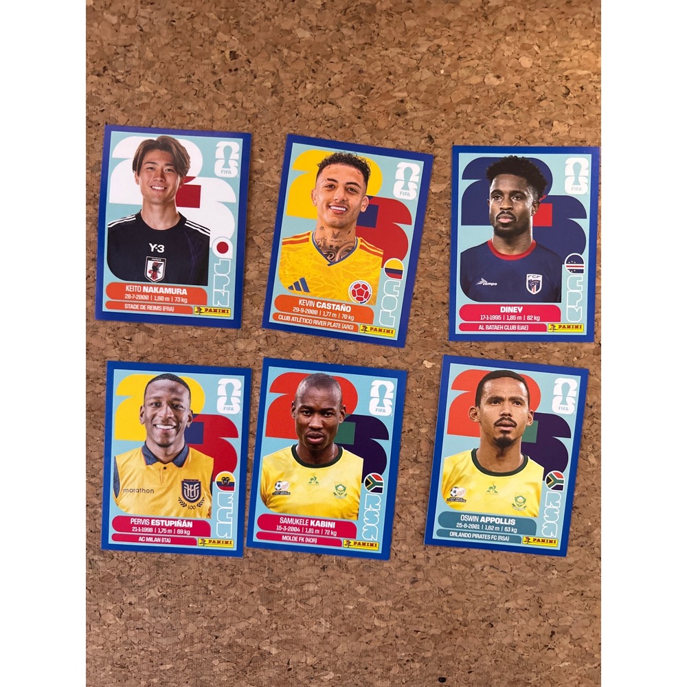 Panini FIFA World Cup 2026 Paralell Blue Trim Stickers Lot 6pc JPNCOLCPVECURRSA
